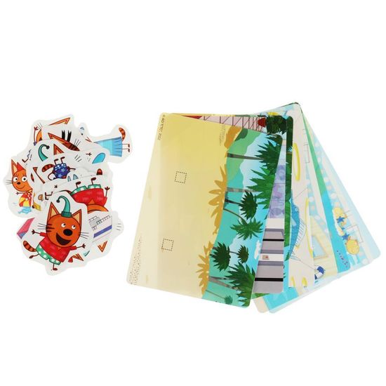 IQ-липучки из пластика. Три кота. Любимые герои. Три кота и море приключений.  Умные игры