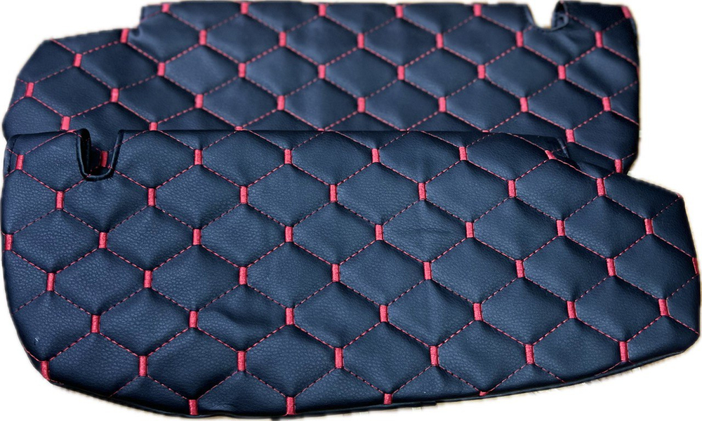 Чехлы на козырьки ЛАДА Гранта, Калина 1-2, Датсун (красная нить Рубин)