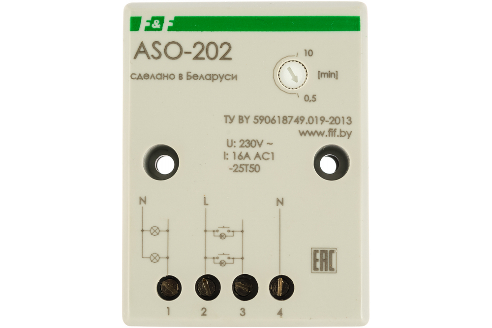 Автомат лестничный с таймером ASO-202 230В 16А 1Z IP20 с антиблокировкой