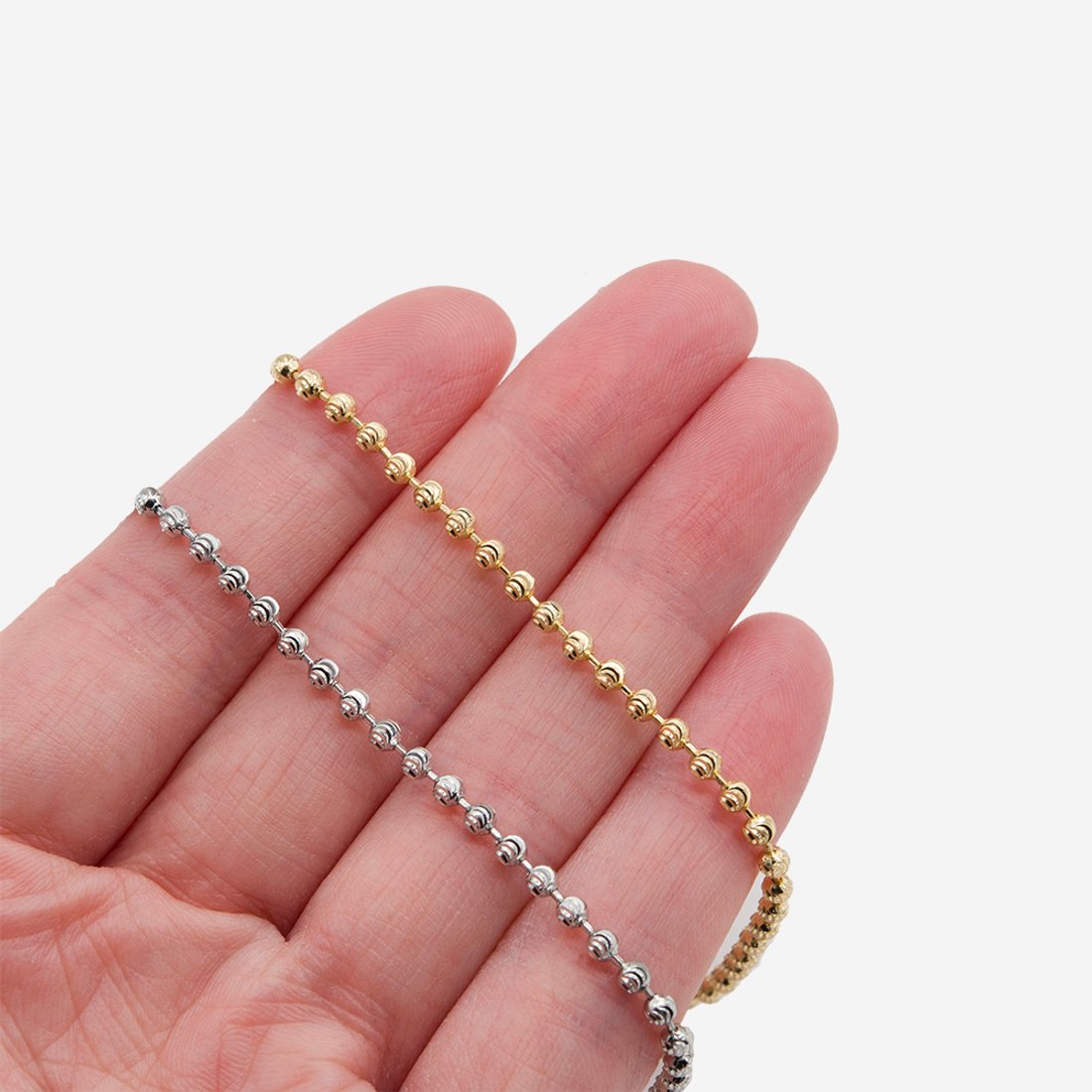 Цепь с резными шариками, 2,5мм, позолота