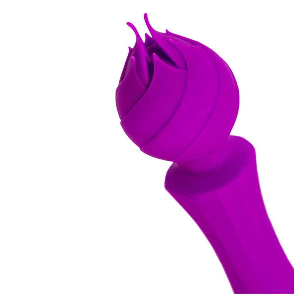 Лиловый вибратор с лепестками 21,5см ToyFa Hyacinth 457712