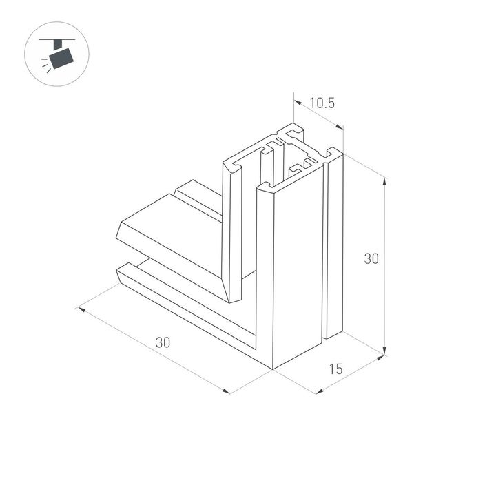 Коннектор L-образный Arlight Mag-Microcosm-Con-L90 044527