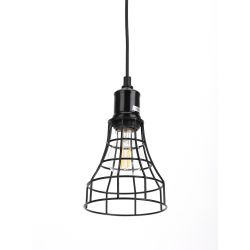 Светильник подвесной (подвес) ЭРА PL10 BK металл, E27, max 60W, высота плафона 200мм, подвеса 800мм, черный