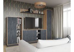 Комод Леви 170 дуб крафт золотой / черный / угольный камень