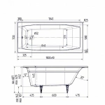 Ванна чугунная Delice Repos Comfort DLR220507RB-AS 150х70 белая с черными матовыми ручками