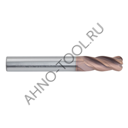 Фреза твердосплавная радиусная  10мм (L=75, l=25, хв=10) Z4 35° по стали, нерж., чугуну, с радиусной