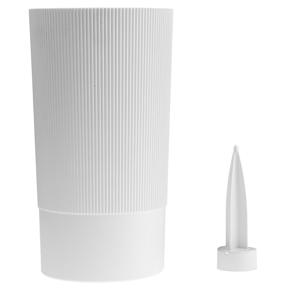 Ваза для цветов пластмассовая с колышком, высота 28 см, белая, для улицы/сада