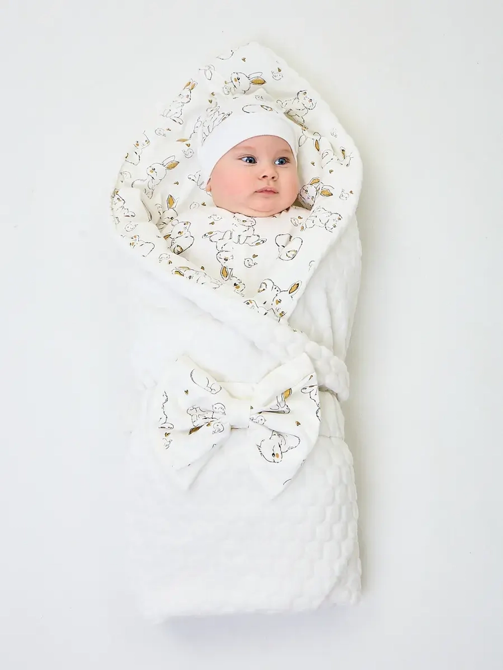 Конверт плюшевый на выписку для новорожденного осень