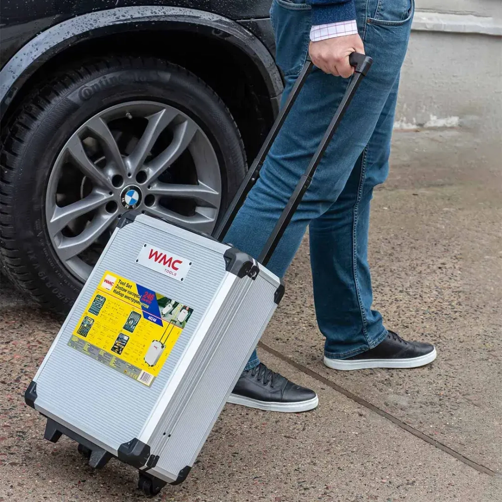 Набор инструментов 246пр. 1/4'',1/2''(6гр.)(4-21мм), в алюминиевом кейсе WMC TOOLS WMC-40246