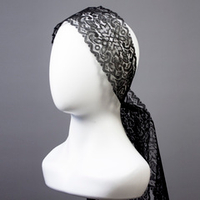 Повязка на голову ажурная БЛ черная 9 см