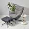 Кресло Hugo тёмно-серая экокожа, шенилл