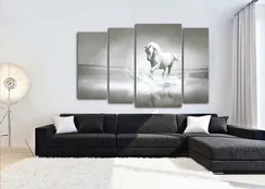 Модульная картина "Белый жеребец"