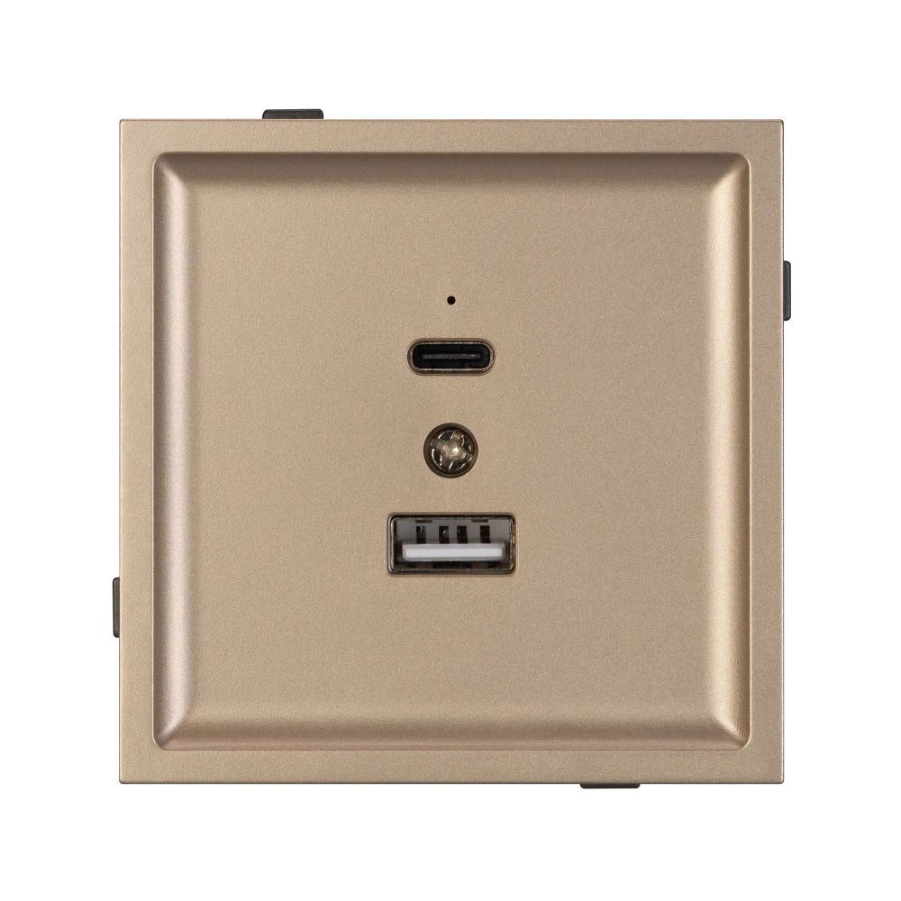 Механизм USB розетки SCT-TENDO-MUAC-PL-GD (5V, 3A, QC3) (Arlight, Песочный) 054097