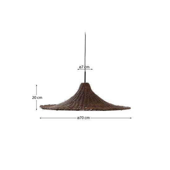 Bladia Абажур из ротанга с коричневой отделкой Ø70 см