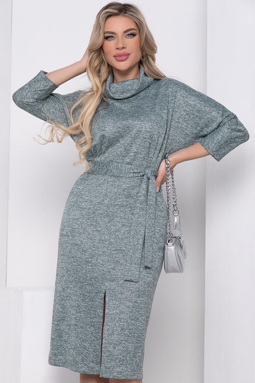 Платье Стильная Леди (серо-зеленое) П11555 LT Collection