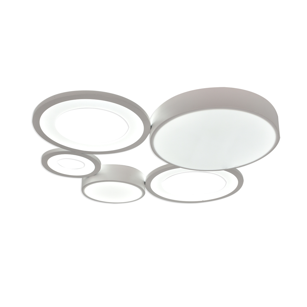 Потолочный светодиодный светильник 101Вт, 6210лм, 3000-6000K, Ra>80, плавная регулировка мощности, изменение цветовой температуры, пульт, металл/акрил, белый