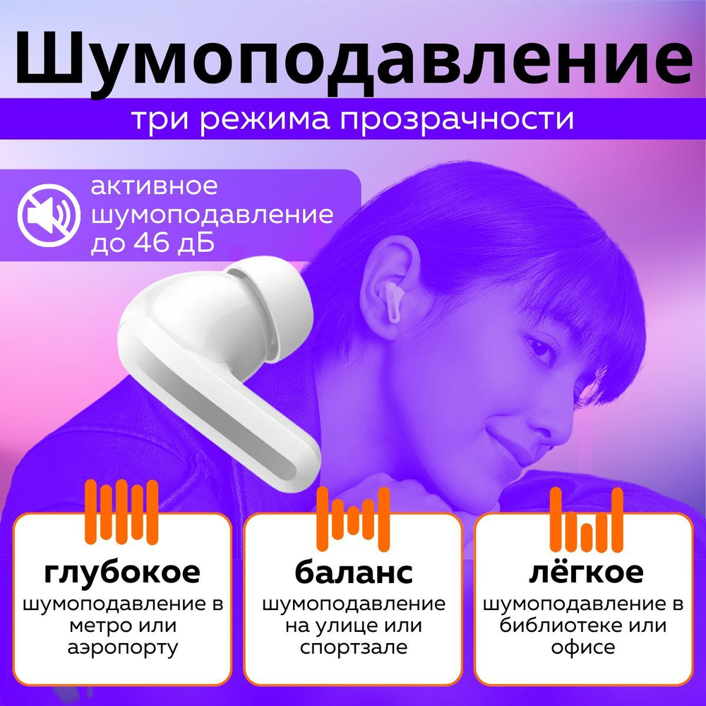 Наушники беспроводные Xiaomi Redmi Buds 5 Global (M2316E1) Purple