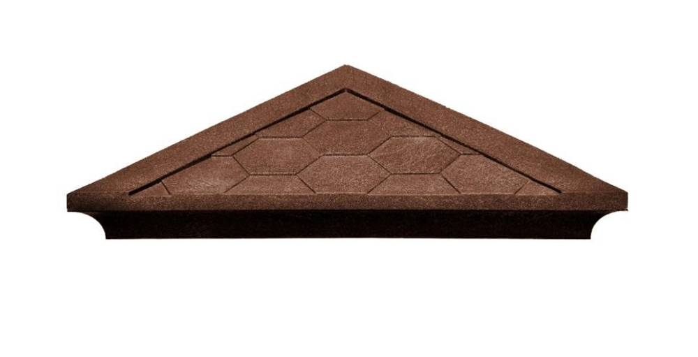 Полимерно-песчаный колпак на заборный столб, 2 × 2 кирпича, 535 × 535 × 43, «Гибкая черепица» (коричневый)