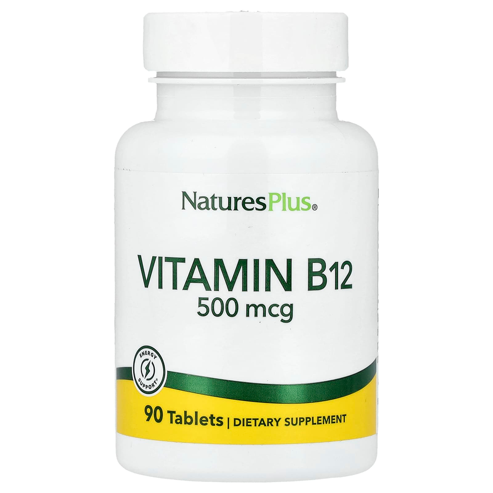 NaturesPlus, Витамин B12, 500 мкг, 90 таблеток