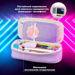 Пенал-трансформер BRAUBERG полиэстер 22х10х3 см "Digital lavender"