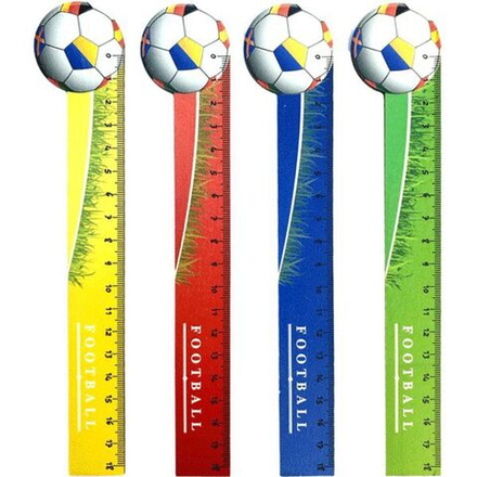 Линейка 20,5 см "Football" дерево с рисунком