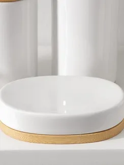 Набор аксессуаров для ванной комнаты SAVANNA «Джуно», 3 предмета (мыльница, дозатор для мыла 280 мл, стакан), цвет белый