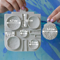 Молд силиконовый для творчества "Грибы - грибочки. Мухоморы" / форма для масс для лепки, мыла, воска и эпоксидной смолы