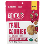 Emmy's Organic Cookies, Trail Cookies, запеченные овсяные лакомства, миндаль и клюква, 113 г (4 унции)