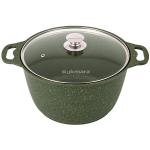 Кастрюля 6л со стеклянной крышкой, АП линия «Trendy style» ( malachite)