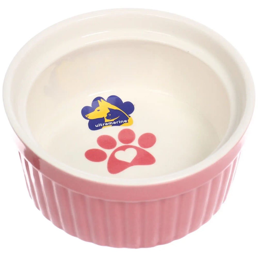 Миска керамическая «ЛАПКА», цвет розовый, 11,7*5,3см, 320мл