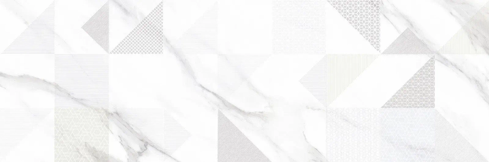 Настенная плитка Alma Ceramica TWU93IBR17R Iceberg 30x90 белая глянцевая с орнаментом