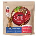 Сухой корм Purina ONE МИНИ для взрослых собак говядина рис 1,5 кг