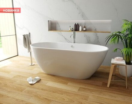 Ванна из литьевого мрамора Эстет Майами 168х79 белая