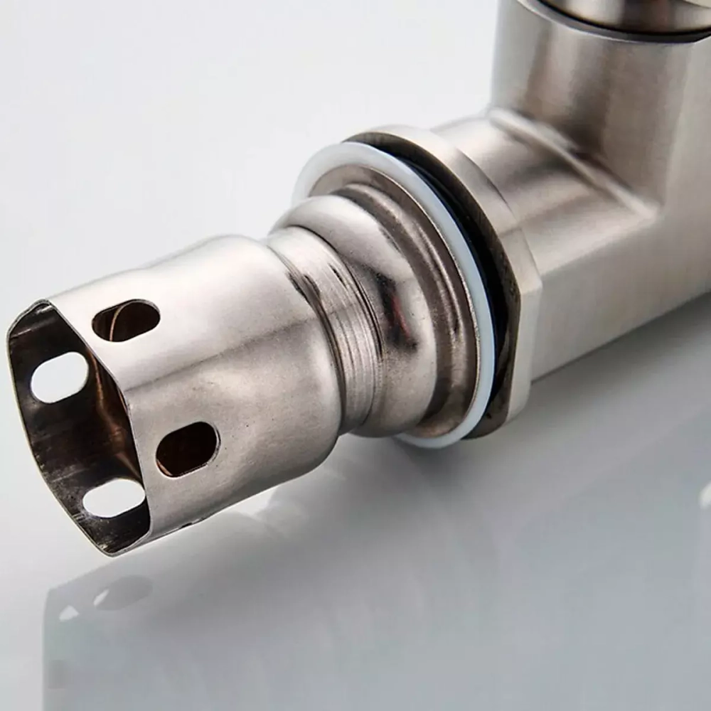 Смеситель для кухни высокий с гайкой LEDEME L74016 нержавеющая сталь