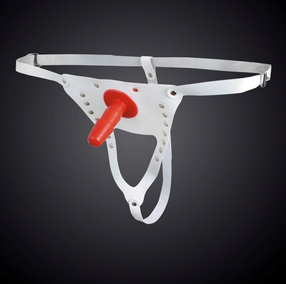 Белые трусики со штырьком (Размер: S-M-L) (Цвет: белый)