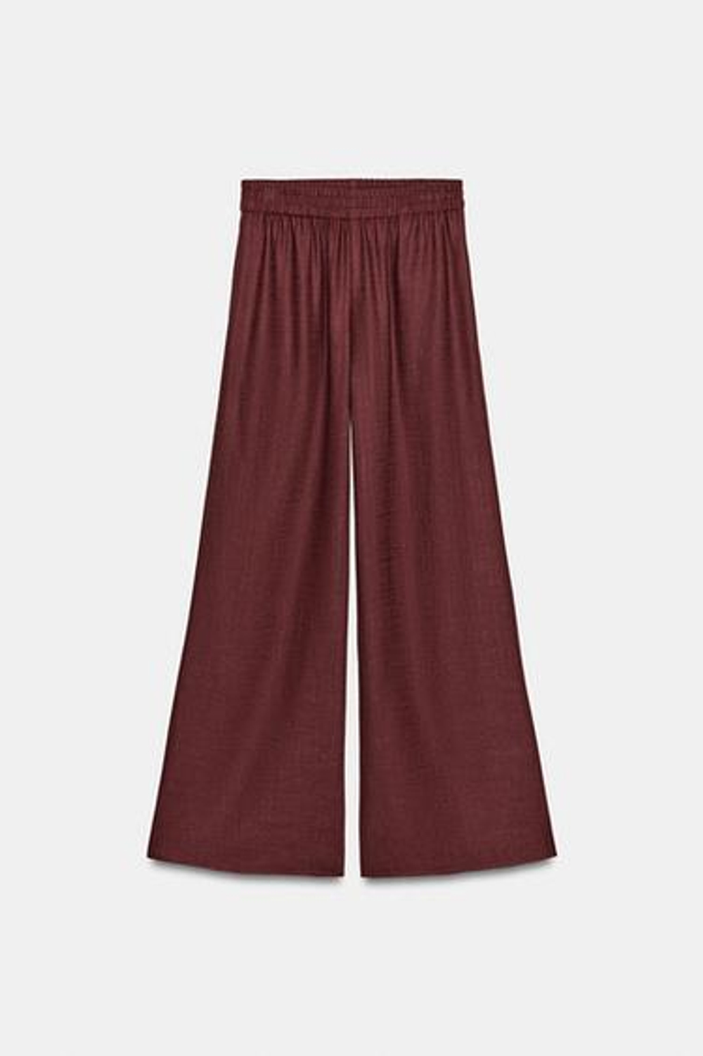 Брюки с широкими штанинами из смешанной ткани с добавлением льна - ZARA