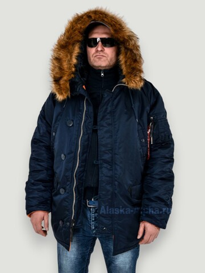 Куртка Аляска Alpha Slim Fit N-3B (т. синяя - r.blue/orange)