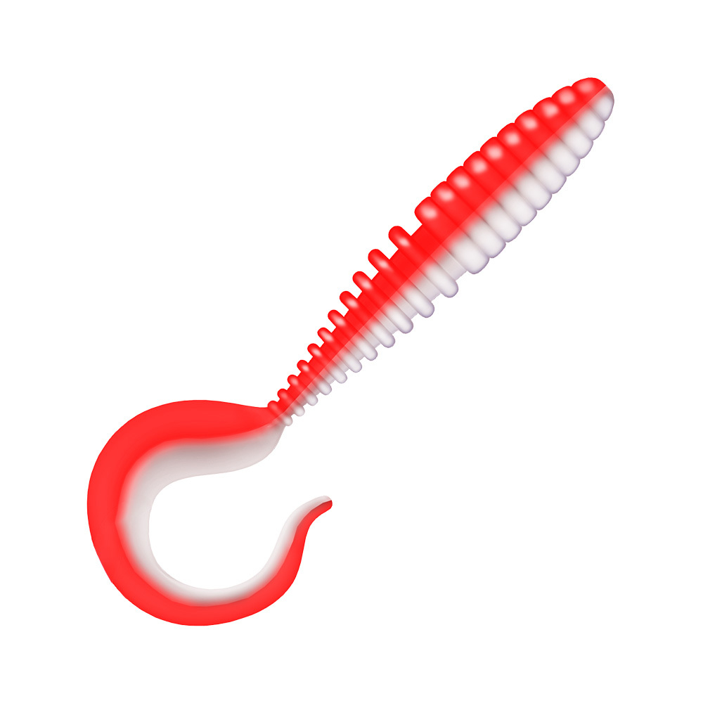 Приманка ZUB-TWIST 100мм(4")-4шт, (цвет 039) красный верх-белый низ