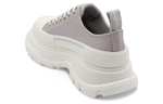 Alexander McQueen Tread Slick Canvas Lace Up Shoes "Grey White" Women"s