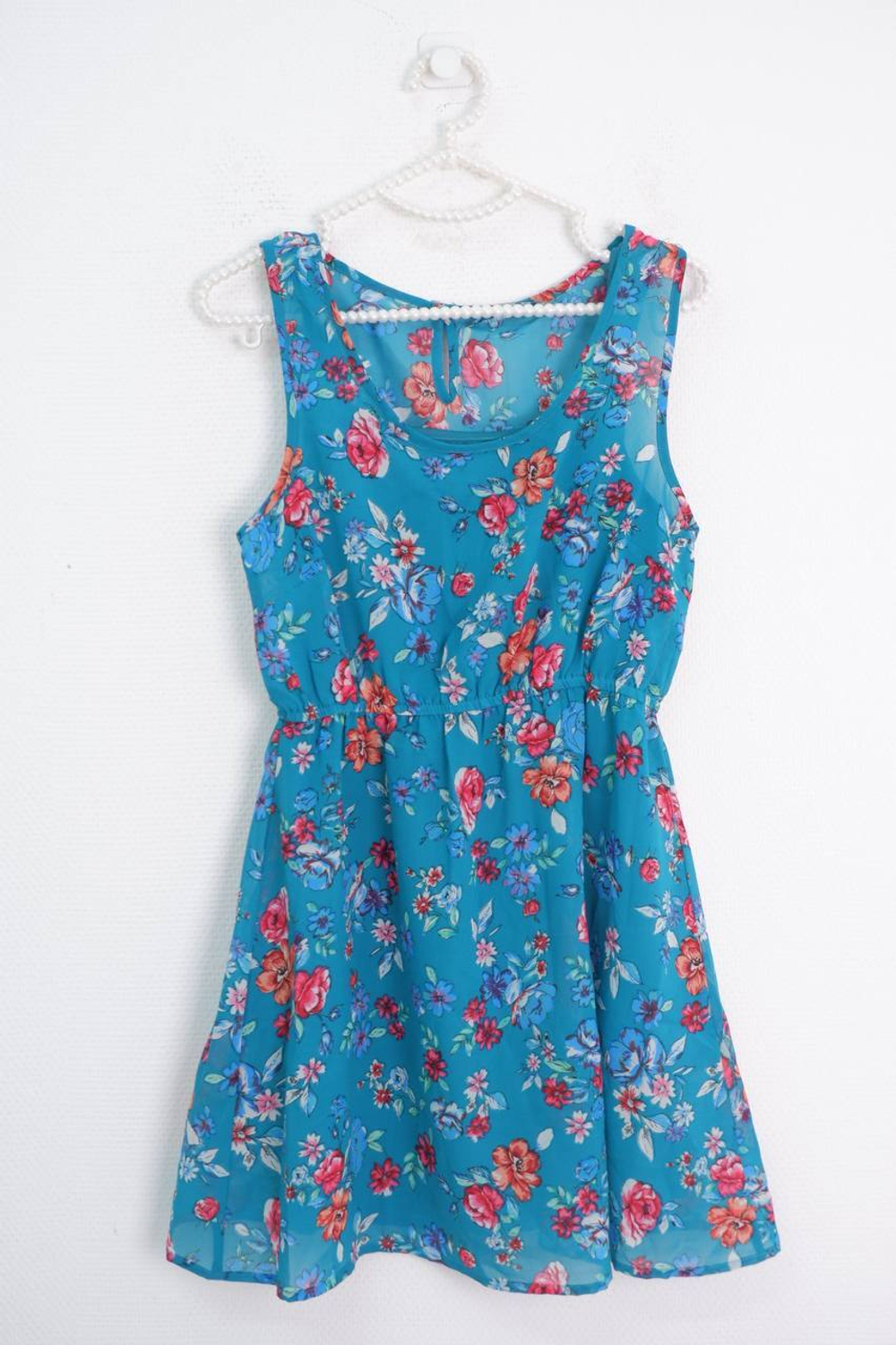 Сарафан Terranova синий с цветами 42 размер