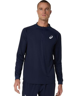 Мужская теннисная футболка теннисная Asics Match Long Sleeve 1/2 Zip - небесный