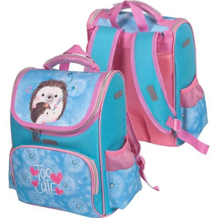 Ранец школьный 34*27*20см Attomex. Lite. Ёжик, полиэстер, 1 отд на молн., 3 карм, светоотр.