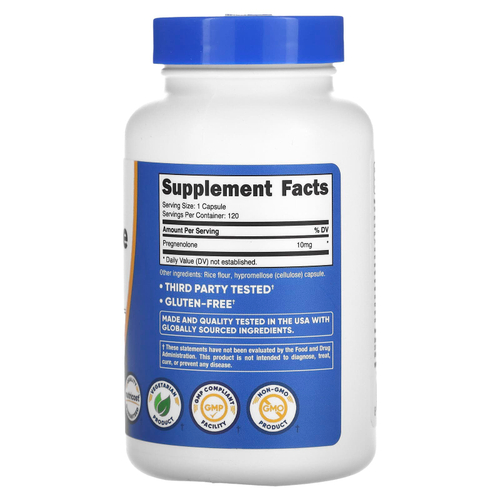Nutricost, прегненолон, 10 мг, 120 капсул