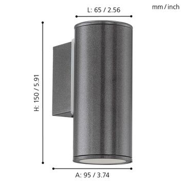 Бра 1*GU10 94102 серый RIGA Eglo