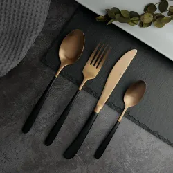 Нож столовый 23,1 матовый медный цвет черная ручка PVD Provence P.L. [12]