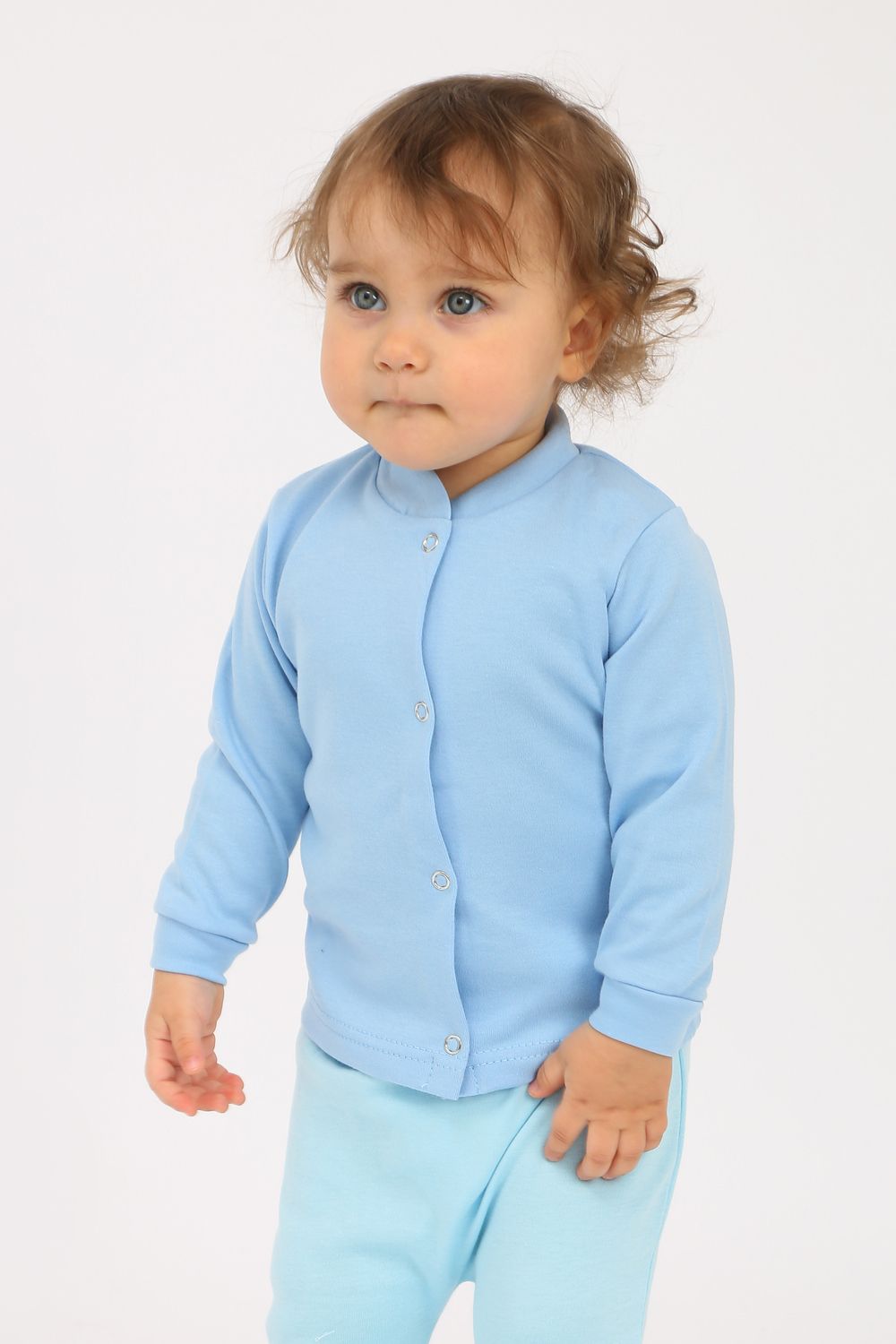 Набор ясельных кофточек интерлок 2шт голубой+бежевый арт. КФ-И/1 Натали (Акция)