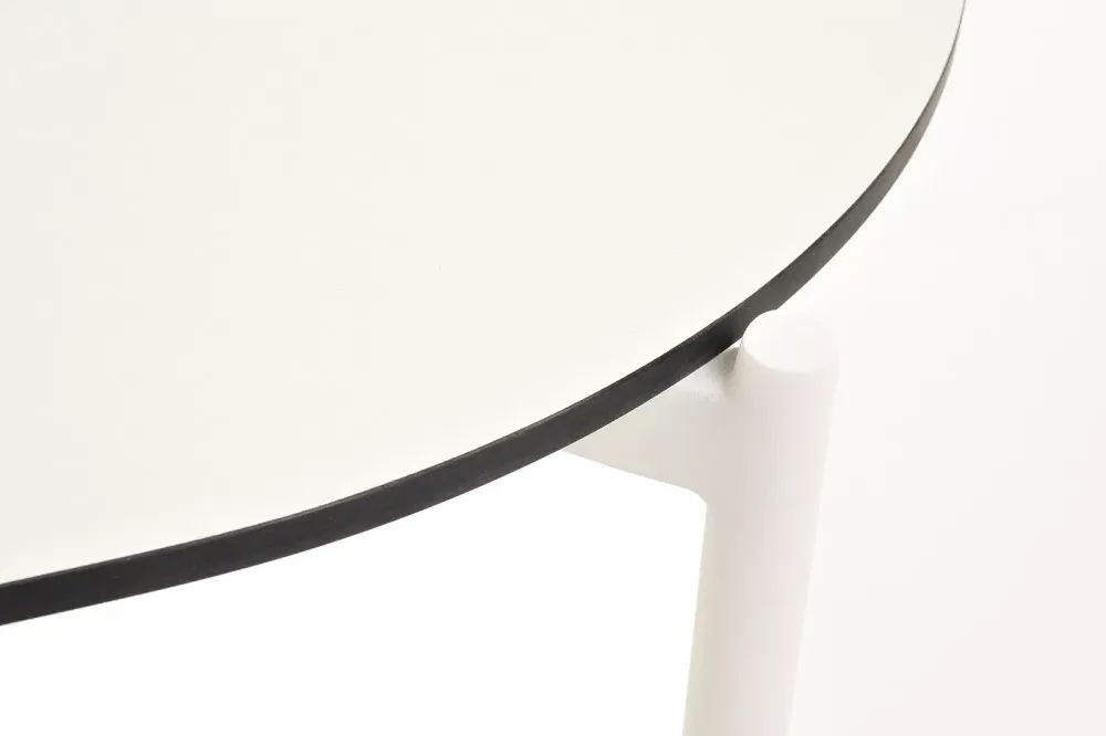 "Диего" журнальный стол из HPL 120х60 H40, каркас белый муар, цвет "молочный"