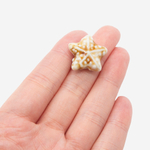 Бусина в форме морской звезды, 19,7*21мм, кофейно-молочная, глазурированный фарфор