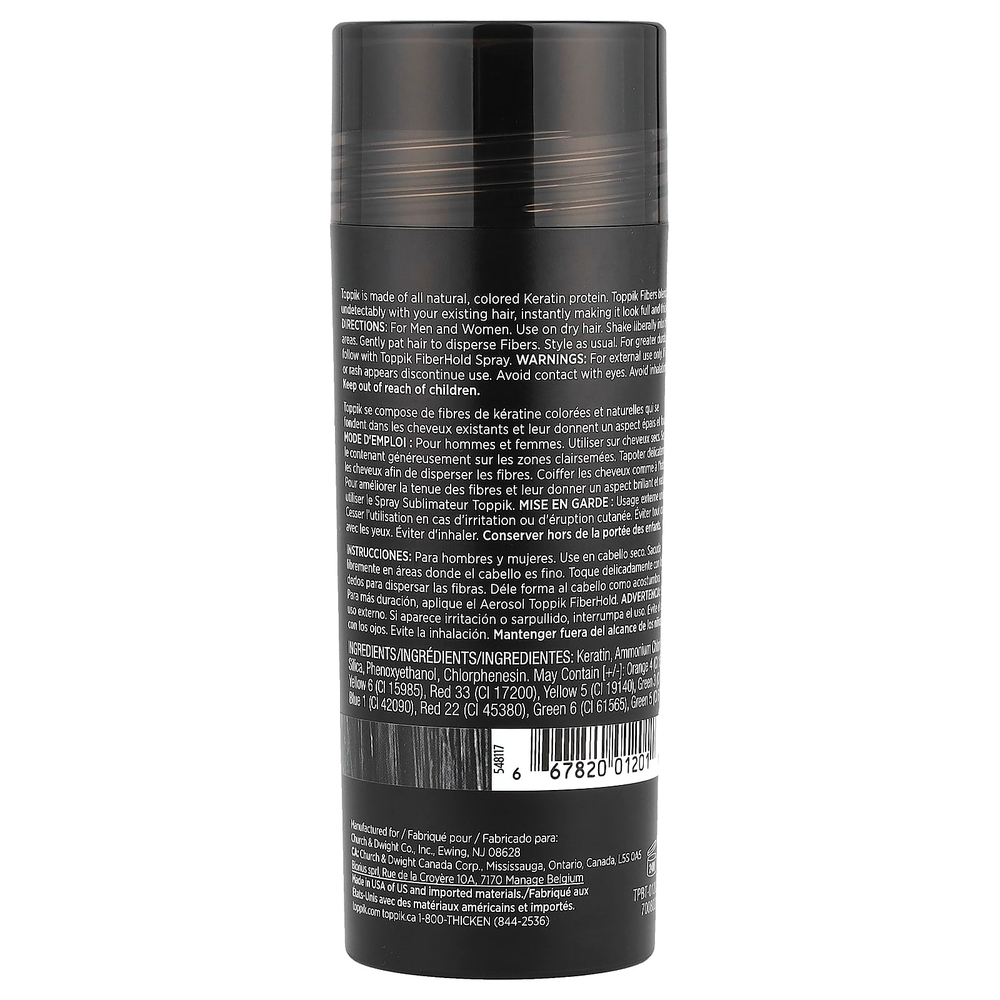 Toppik, клетчатка для наращивания волос, черный, 27,5 г (0,97 унции)