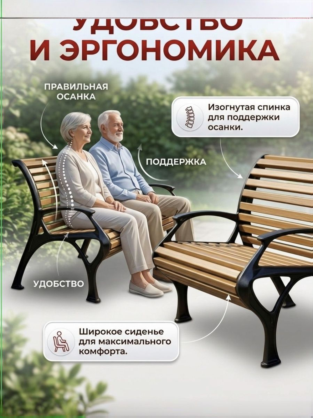 Скамейка садовая чугунная